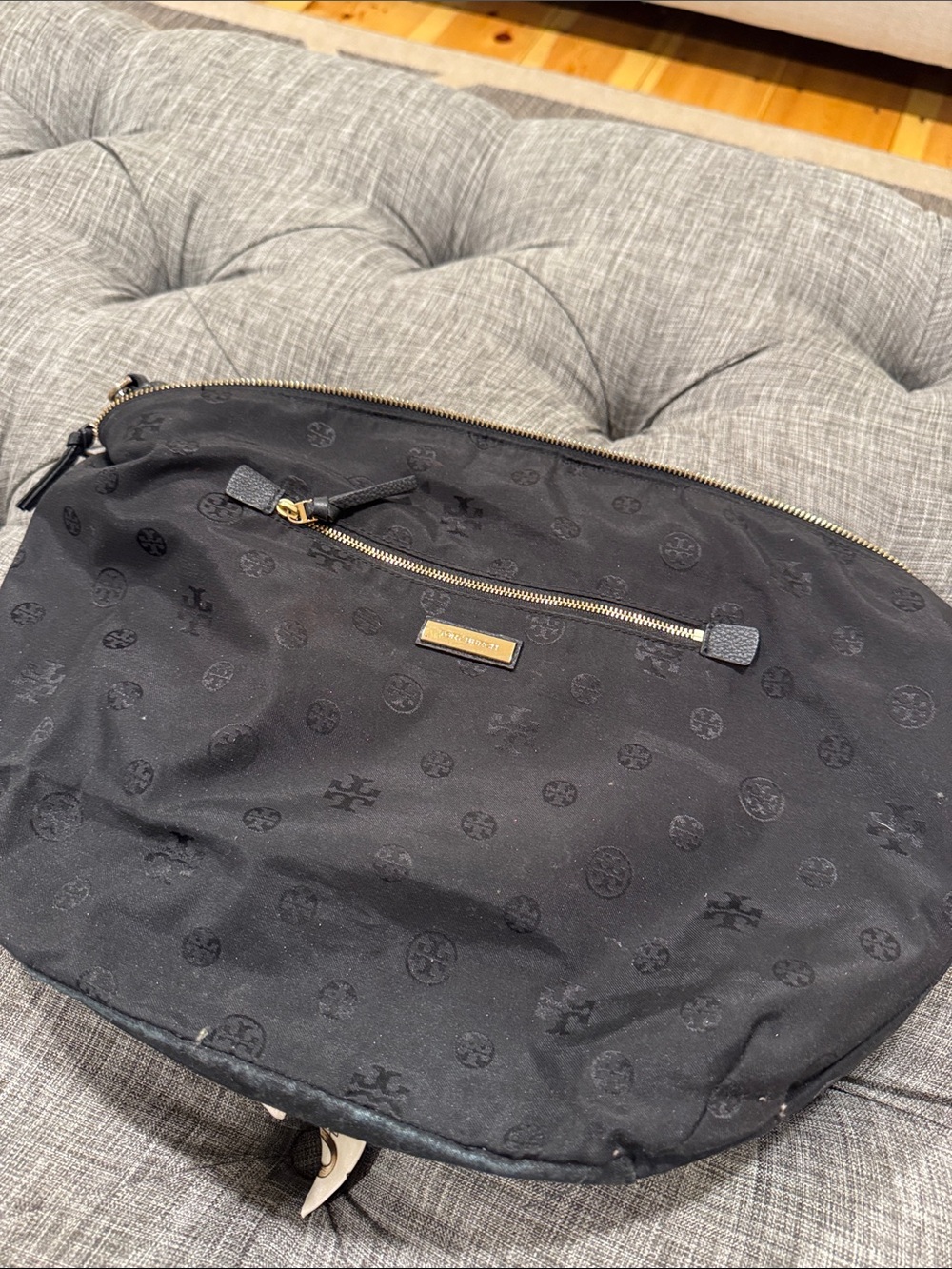 Tory Burch Bag Ivy Slouchy Black Leather Satchel with Leopard Crossbody Strap - Picture 14 of 17